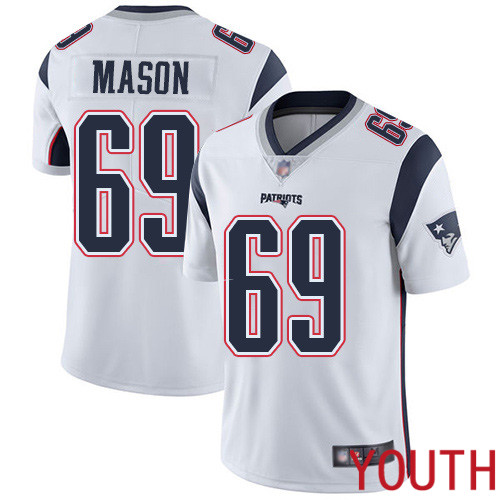 New England Patriots Football #69 Vapor Untouchable Limited White Youth Shaq Mason Road NFL Jersey